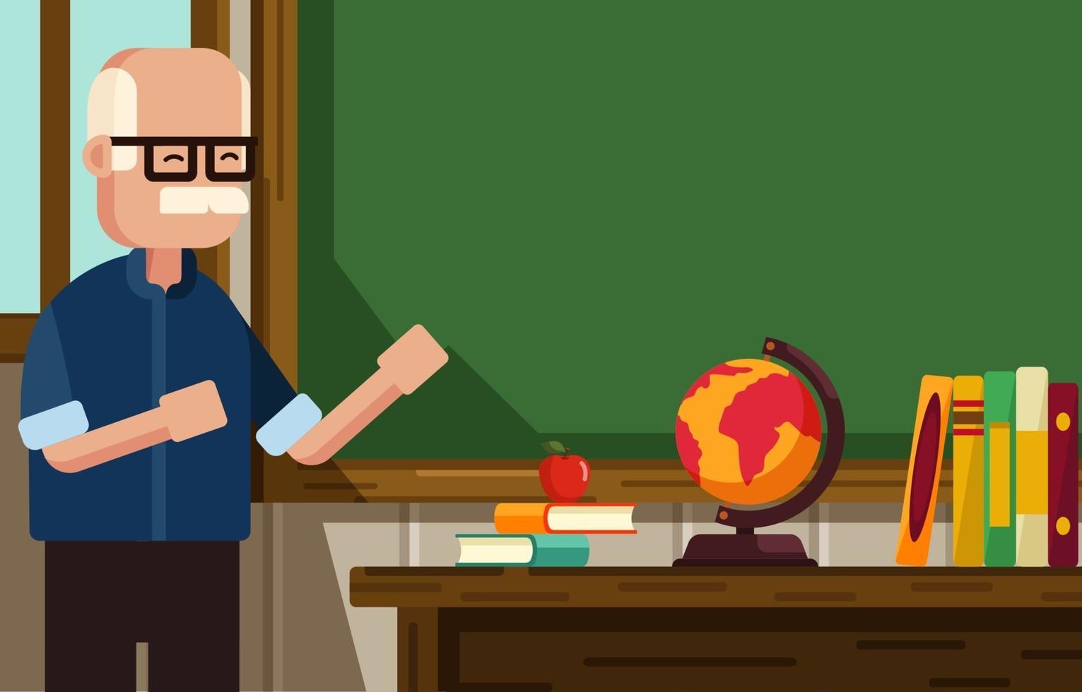 Teacher Standing in Front of Classroom vector