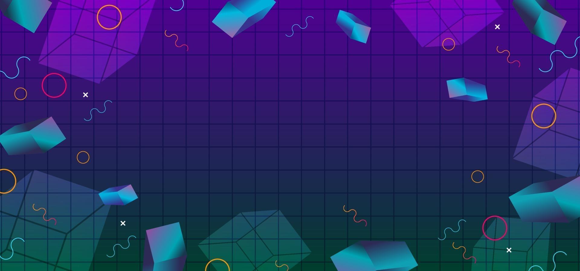 80s background abstract with geometric trendy design vector