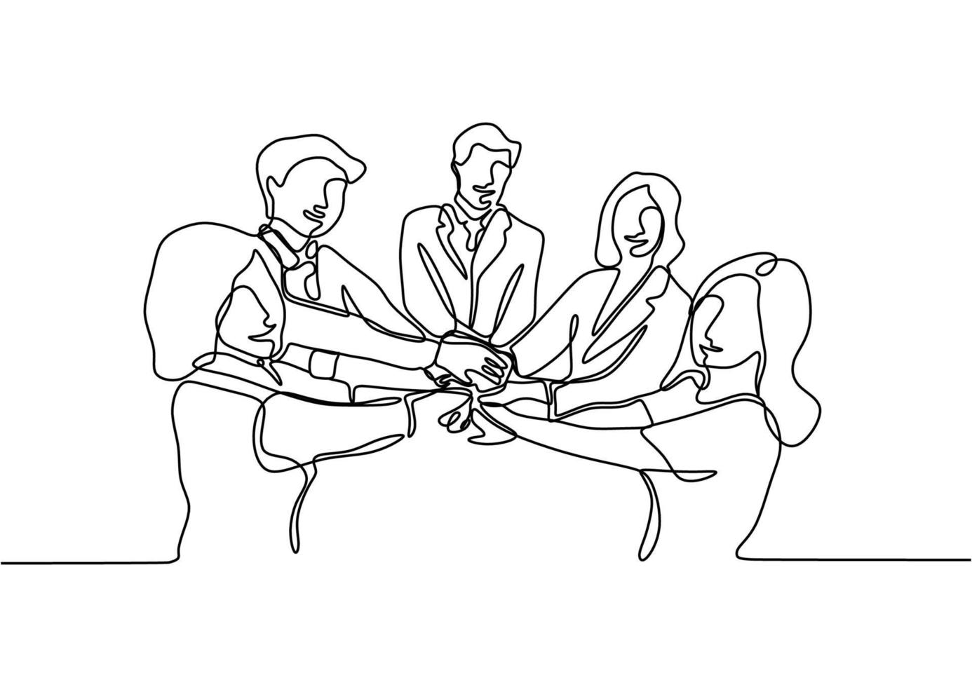 Group of people continuous one line drawing celebration and discussion vector