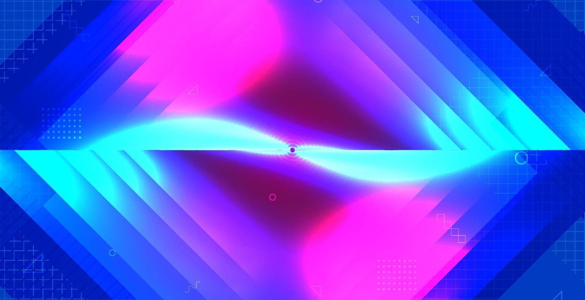 Neon light abstract geometric background. vector