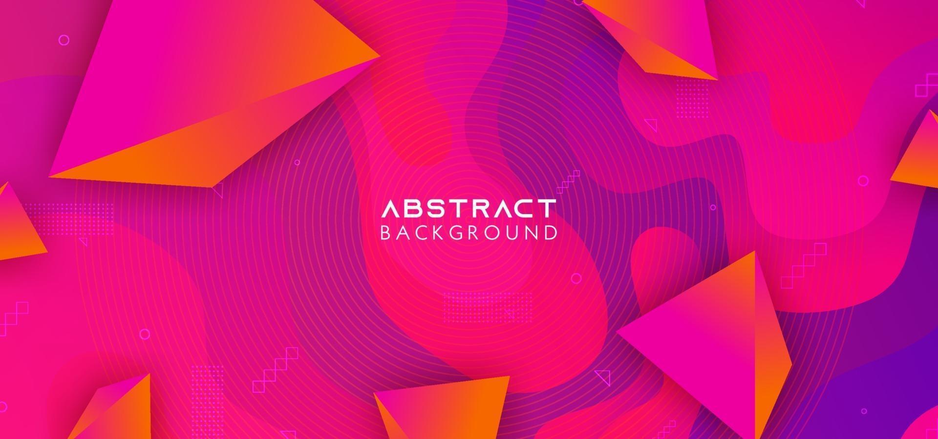 Creative geometric wallpaper. 3d shapes triangle with gradient vector