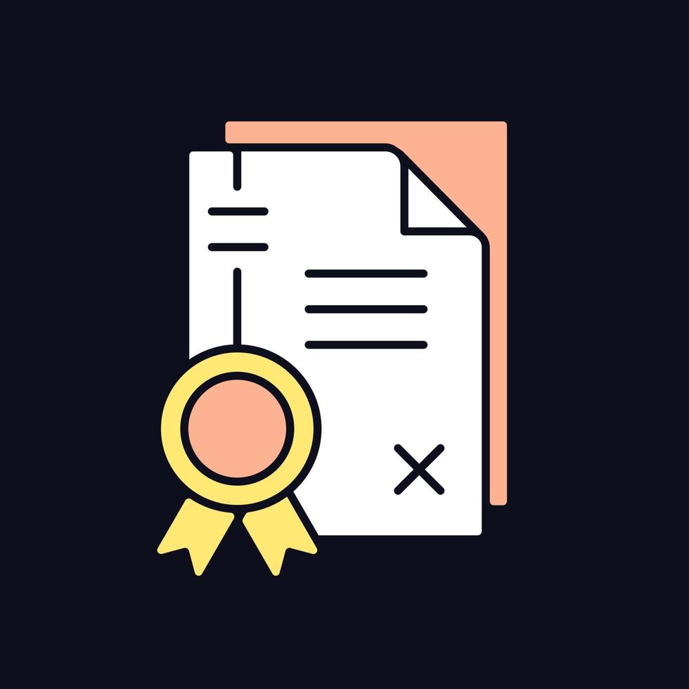 Patents RGB color icon for dark theme vector