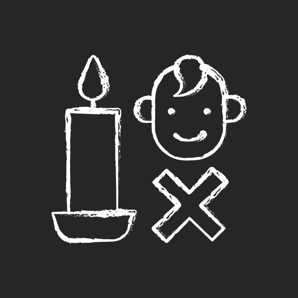 Keep kids away from candles chalk white manual label icon vector