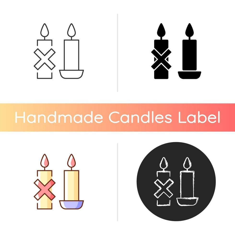 Use candleholder manual label icon vector