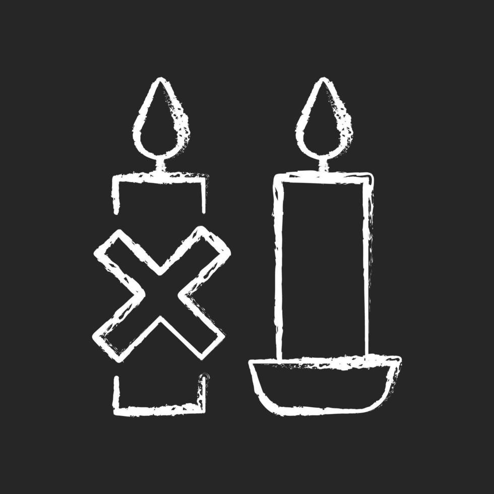 Use candleholder chalk white manual label icon on dark background vector