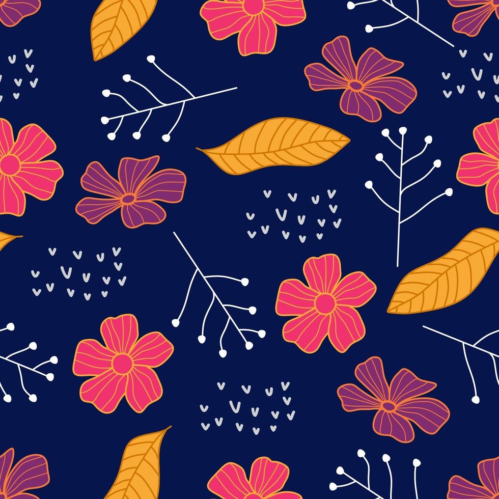 Cute floral prints for kids. Seamless pattern of flowers vector