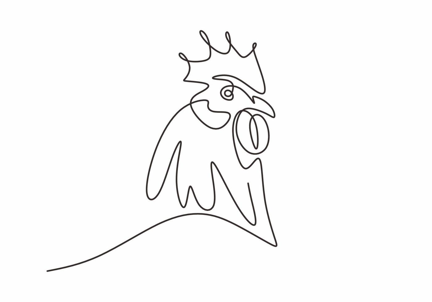 vector de dibujo de una línea de gallo. diseño minimalista de animal gallo.