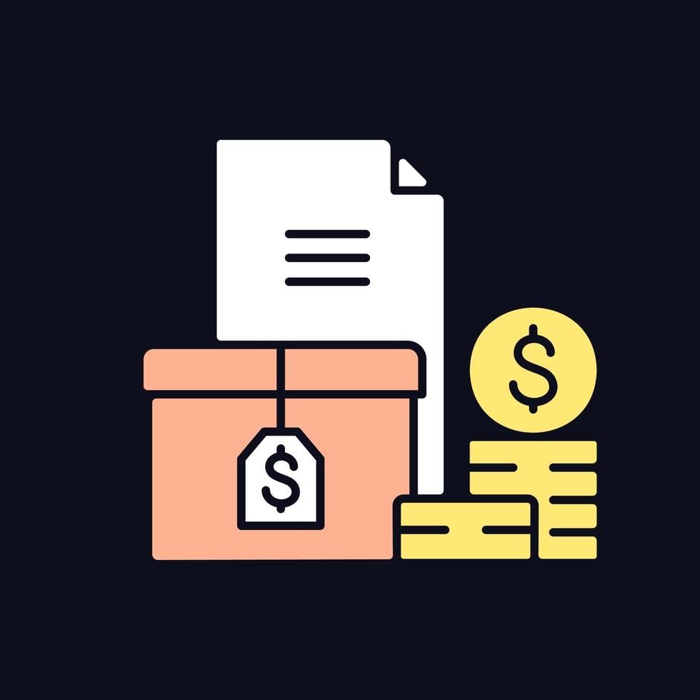 Accounts receivable RGB color icon for dark theme vector