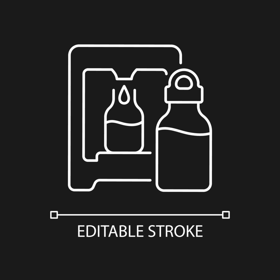 Self service water refill station white linear icon for dark theme vector