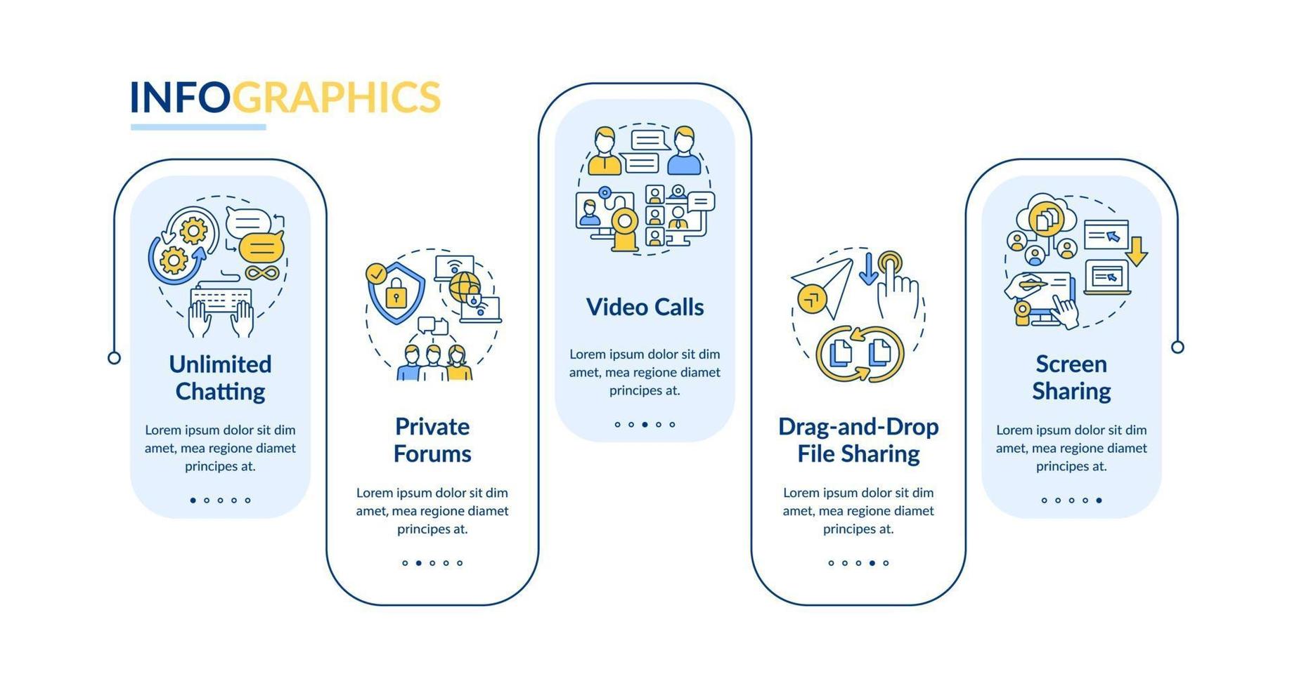 Business messaging option vector infographic template