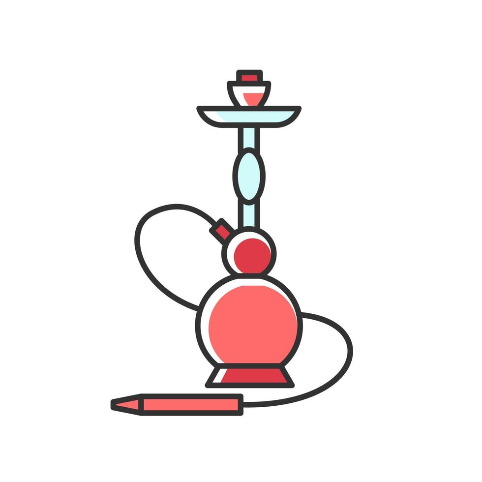 Hookah RGB red color icon vector