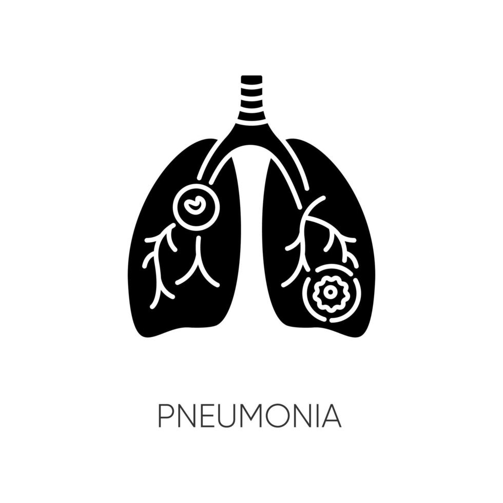 Pneumonia black glyph icon vector