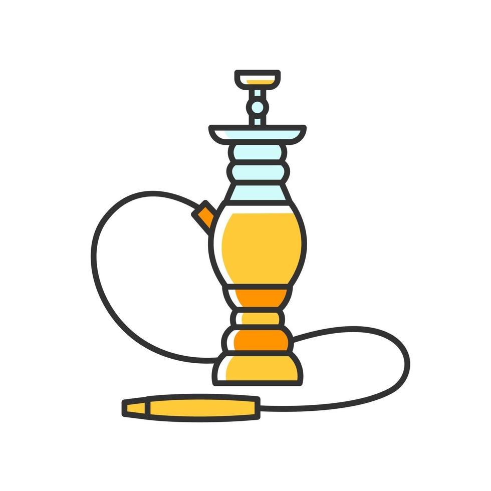 Hookah RGB yellow color icon vector