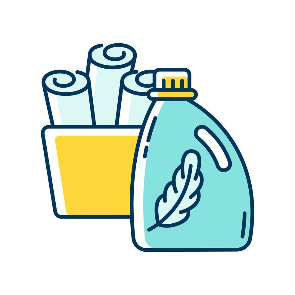 Fabric softener blue and yellow RGB color icon vector