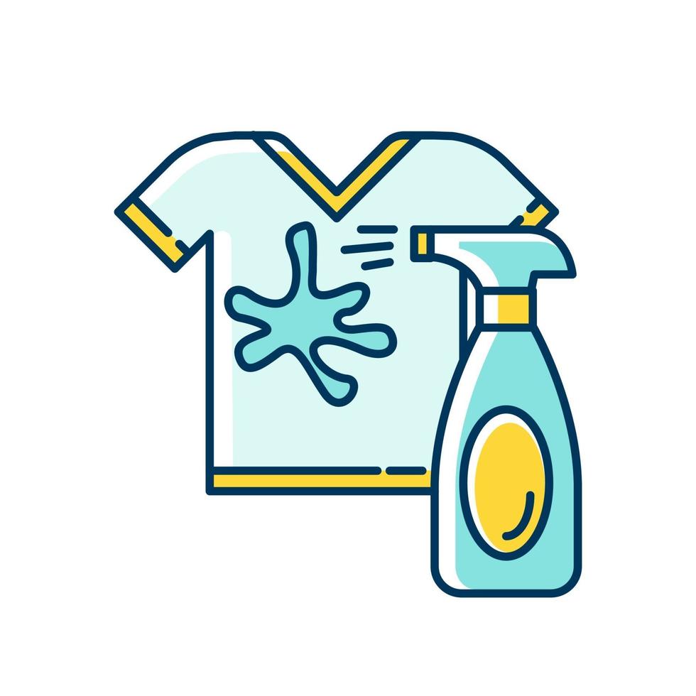 Stain removal blue and yellow RGB color icon vector