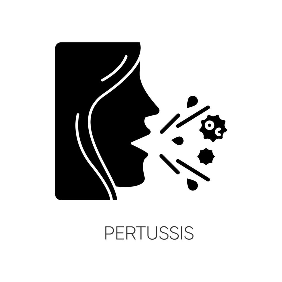 Pertussis black glyph icon vector