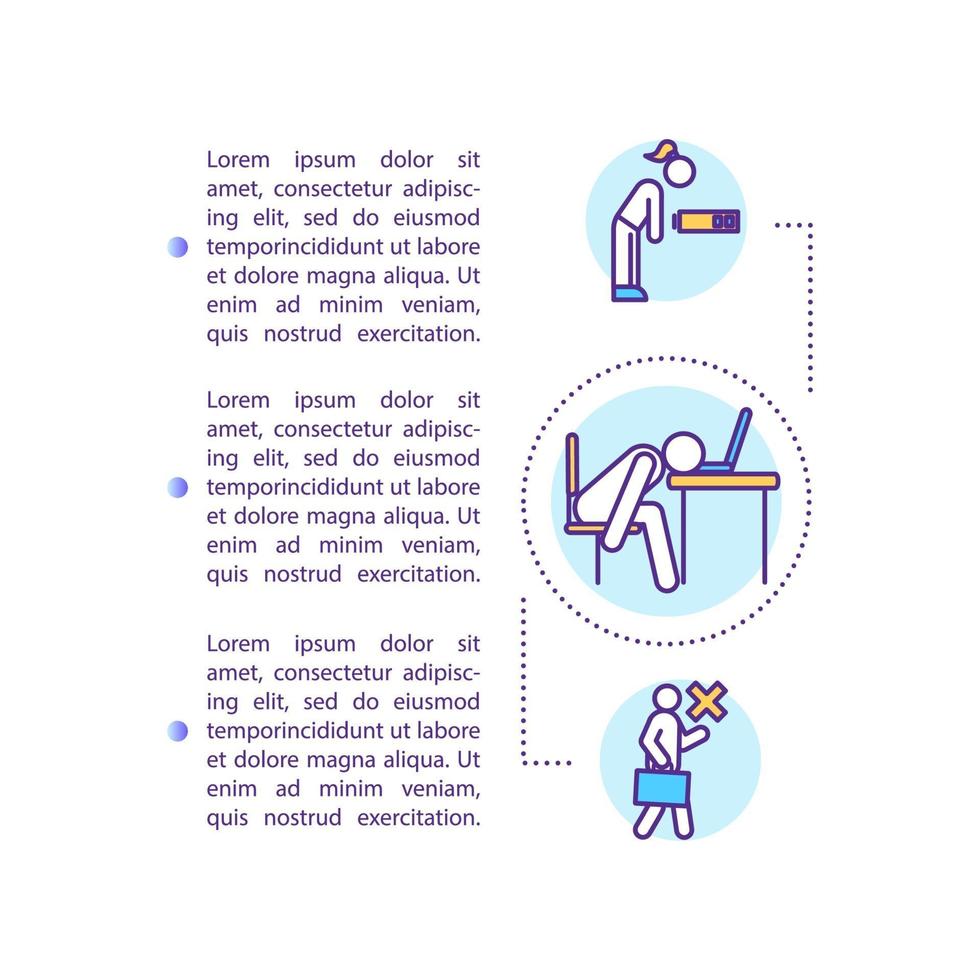 Unmotivated worker concept icon with text vector