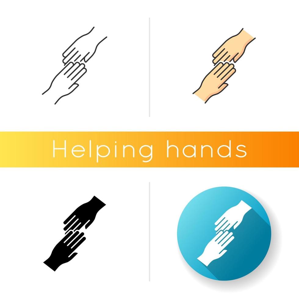 Helping hand icon vector