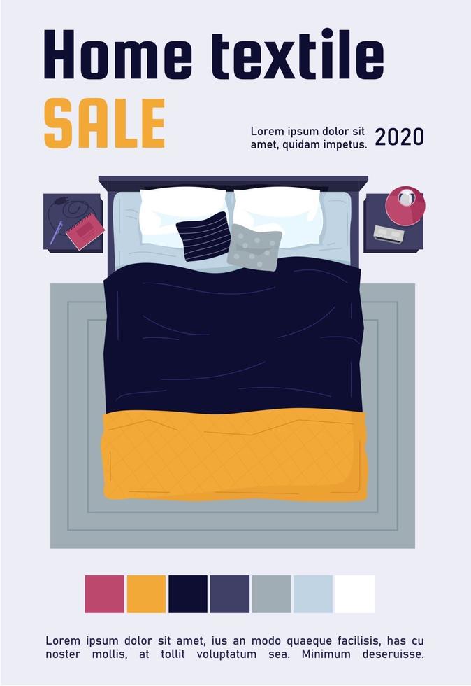 Home textile sale poster template vector