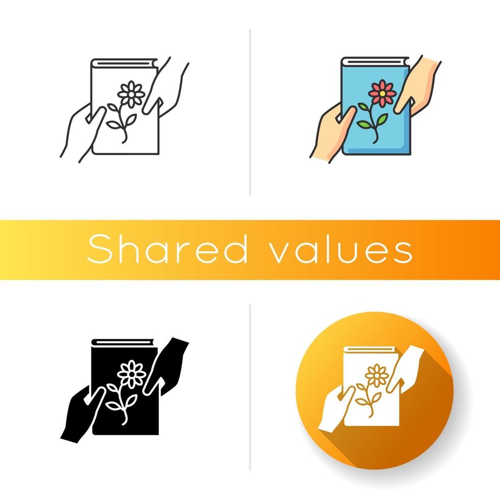Shared values icon vector