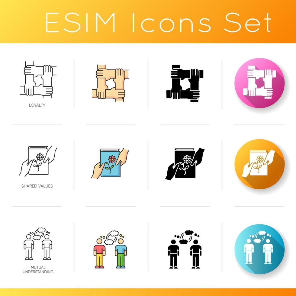 Friendship icons set vector