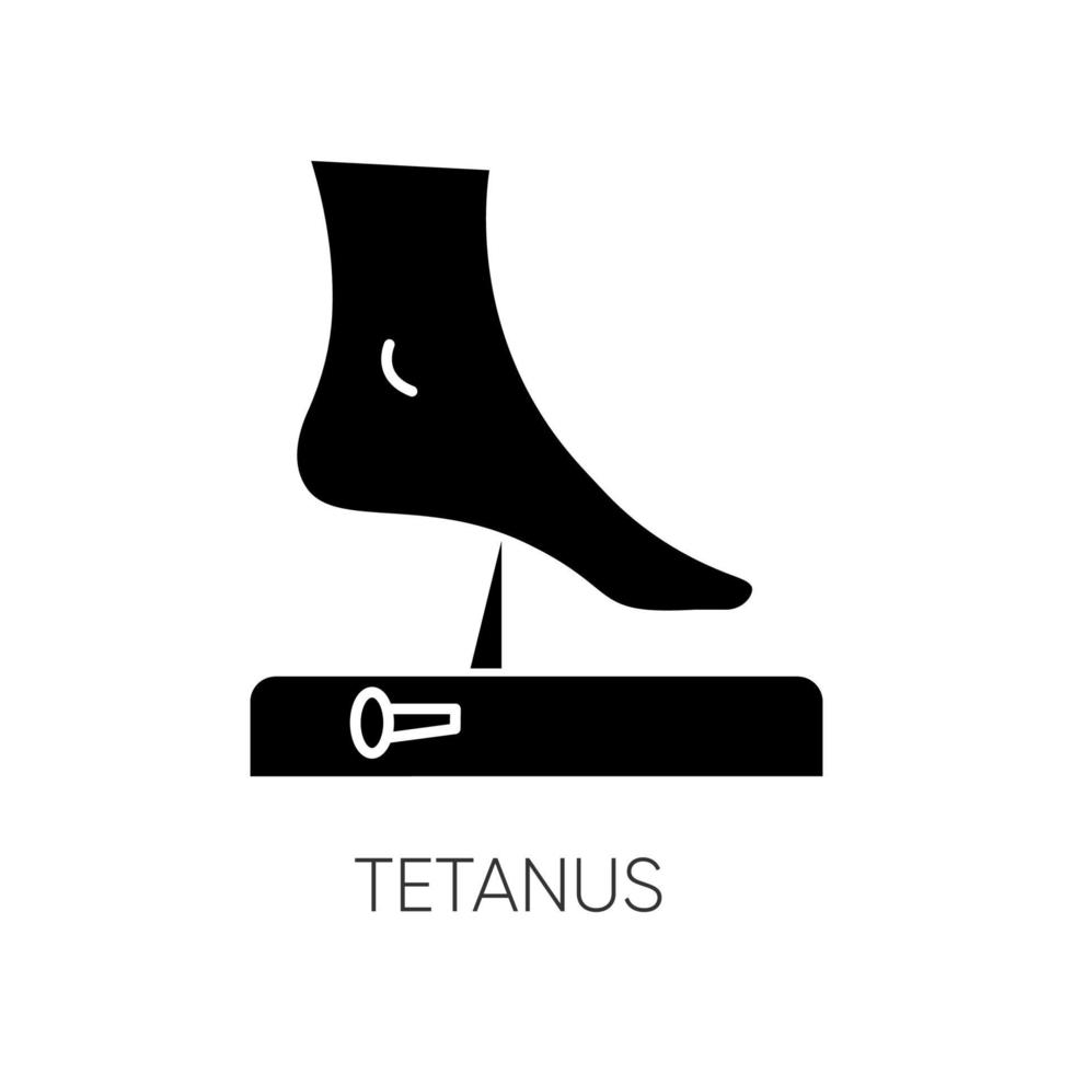 Tetanus black glyph icon vector