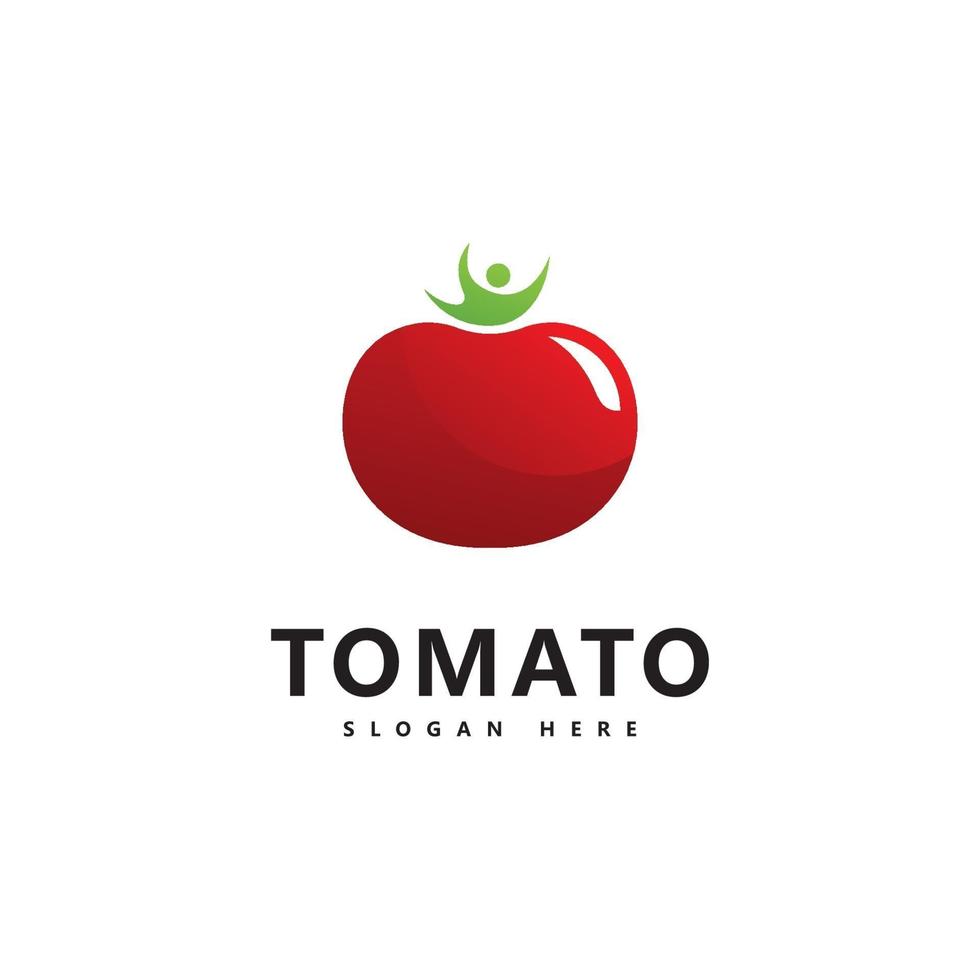 Diseño de ilustración de icono de vector de logotipo de tomate