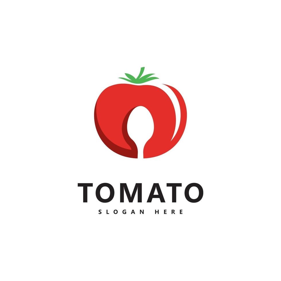 Diseño de ilustración de icono de vector de logotipo de tomate