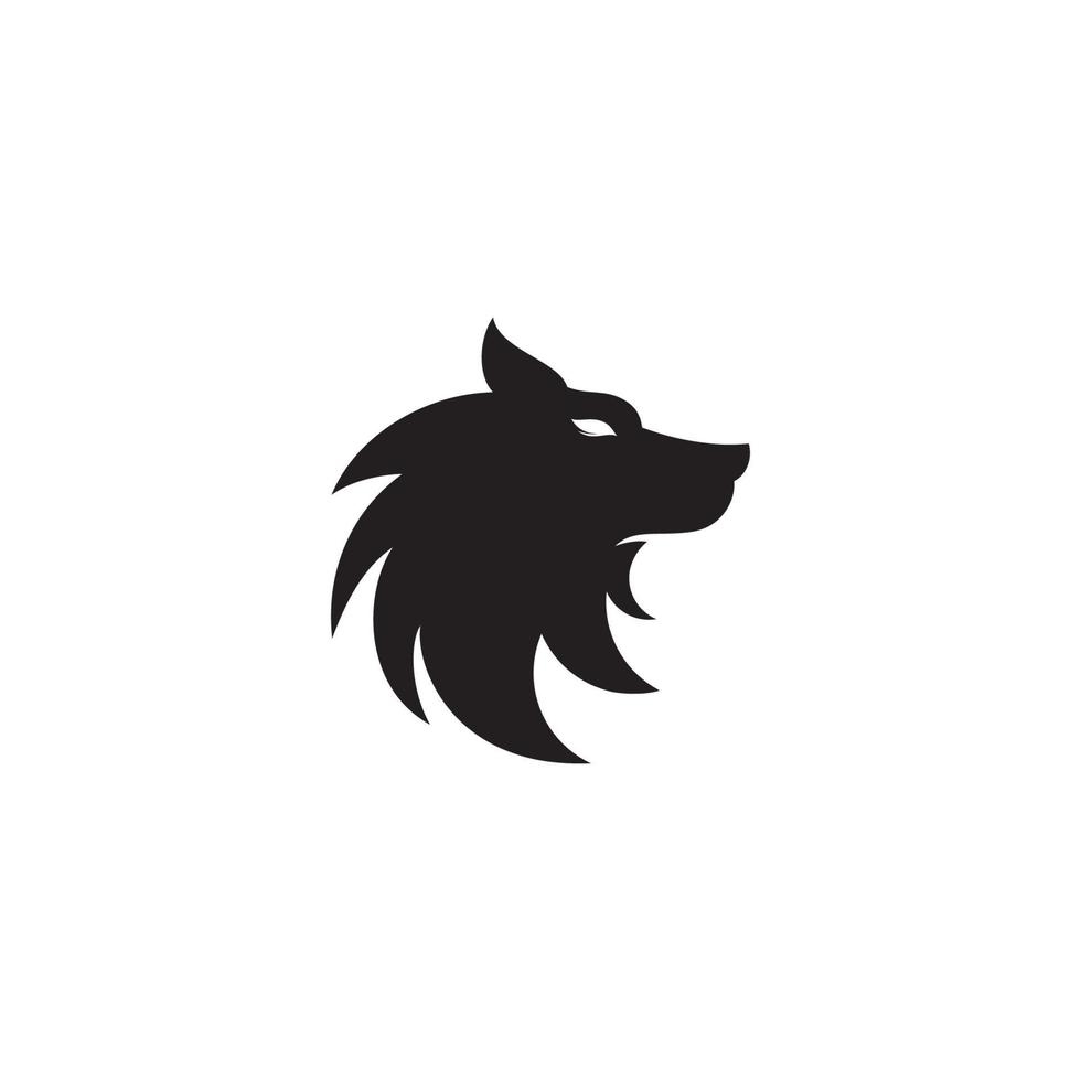 plantilla de vector de diseño de logotipo de cabeza de lobo