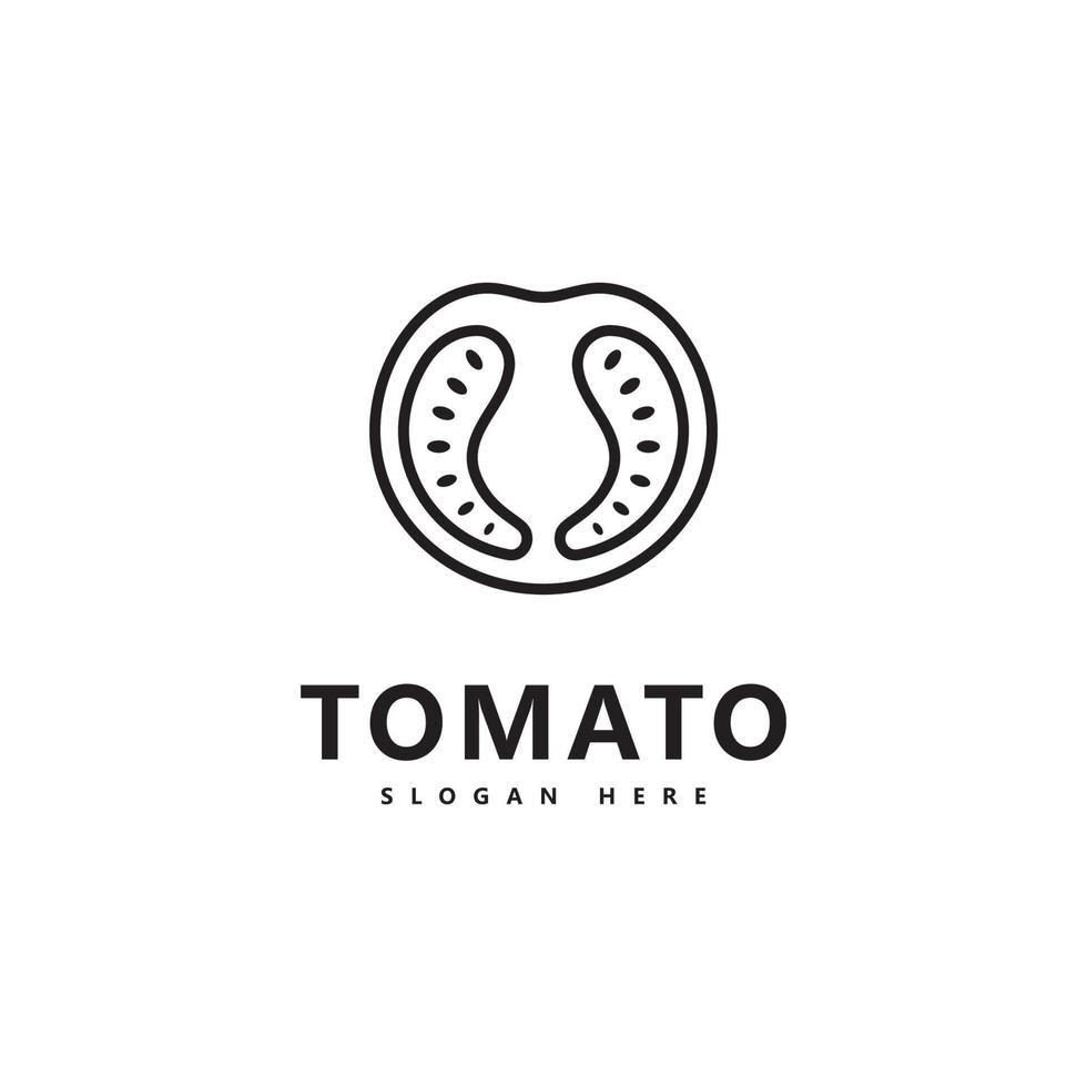 Diseño de ilustración de icono de vector de logotipo de tomate