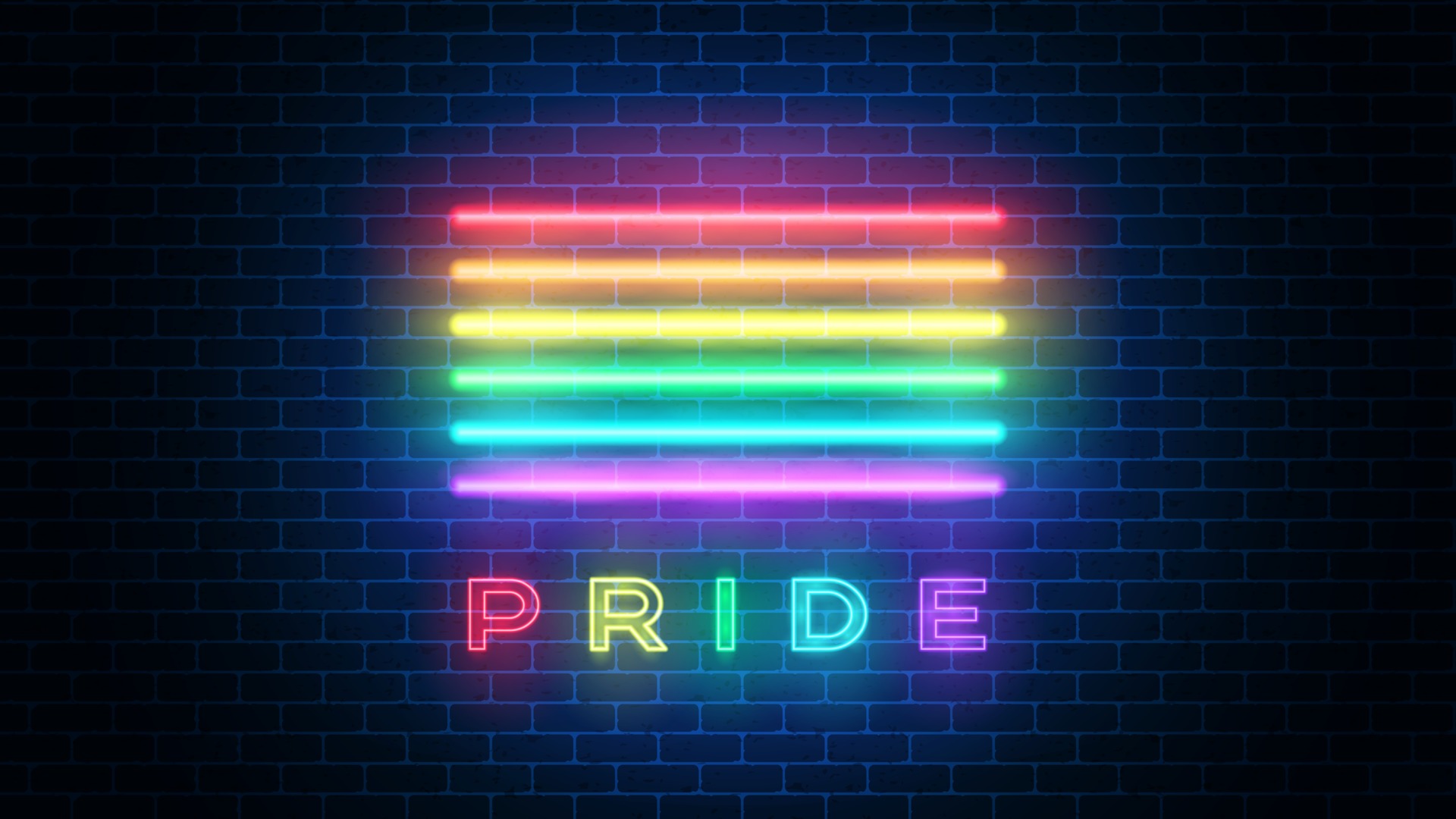 Gay club neon sign. Logo in neon style, light banner, billboard