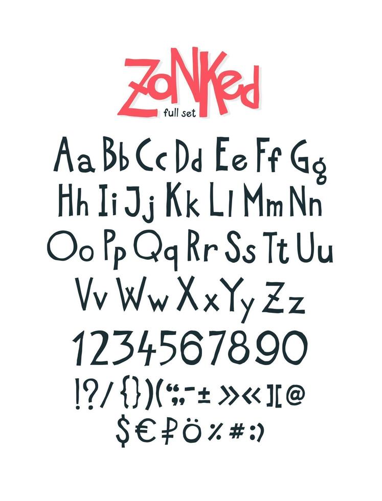 English, original display font. vector