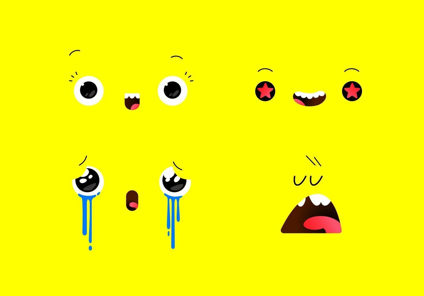 Emotional face in kawaii style. vector