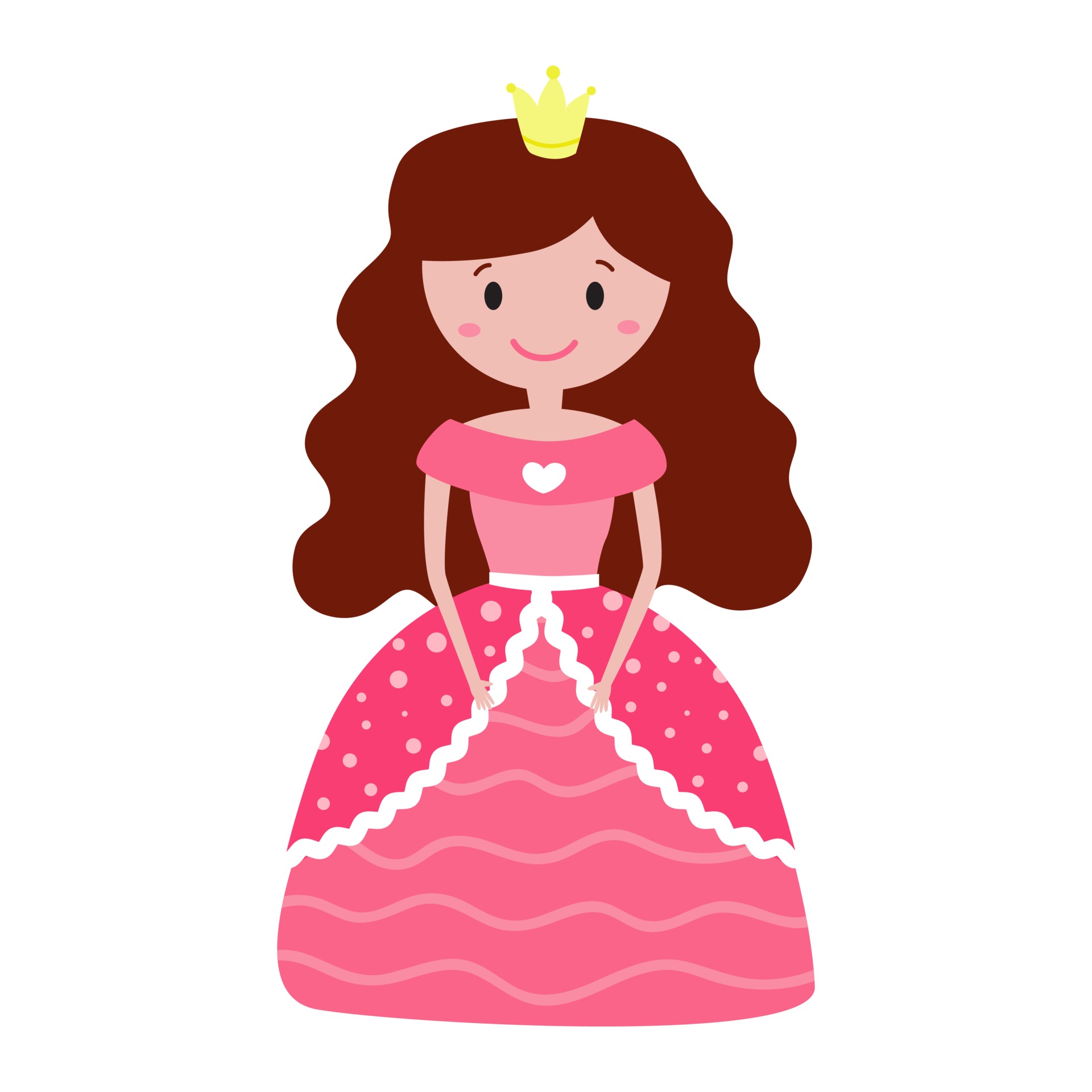 Cute cartoon princess in beautiful pink dress and crown. Girls print 3381490 Vector Art at Vecteezy Cute cartoon princess in beautiful pink dress and crown. Girls print 3381490 Vector Art at Vecteezy