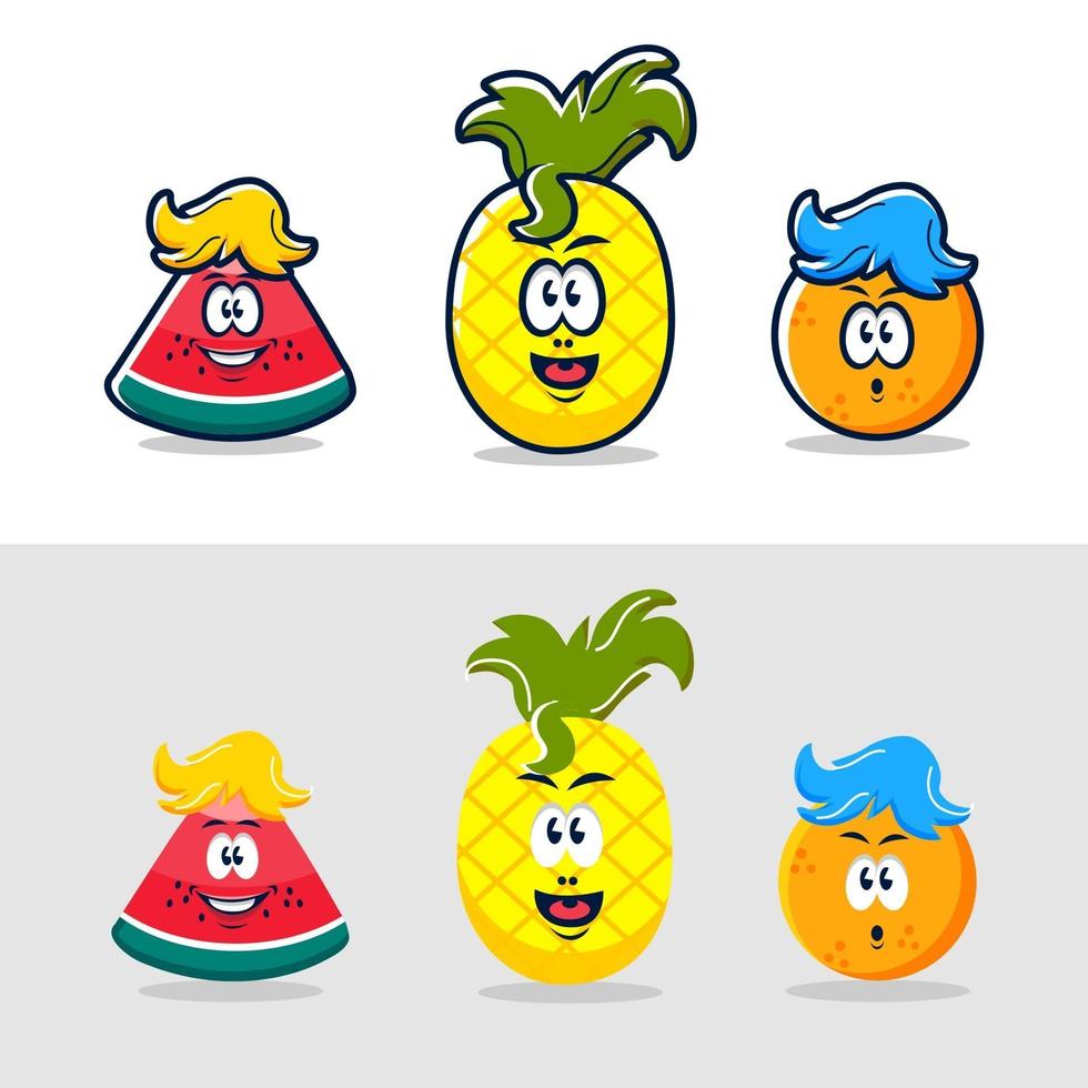 Summer fruit mascot with hairstyle vector