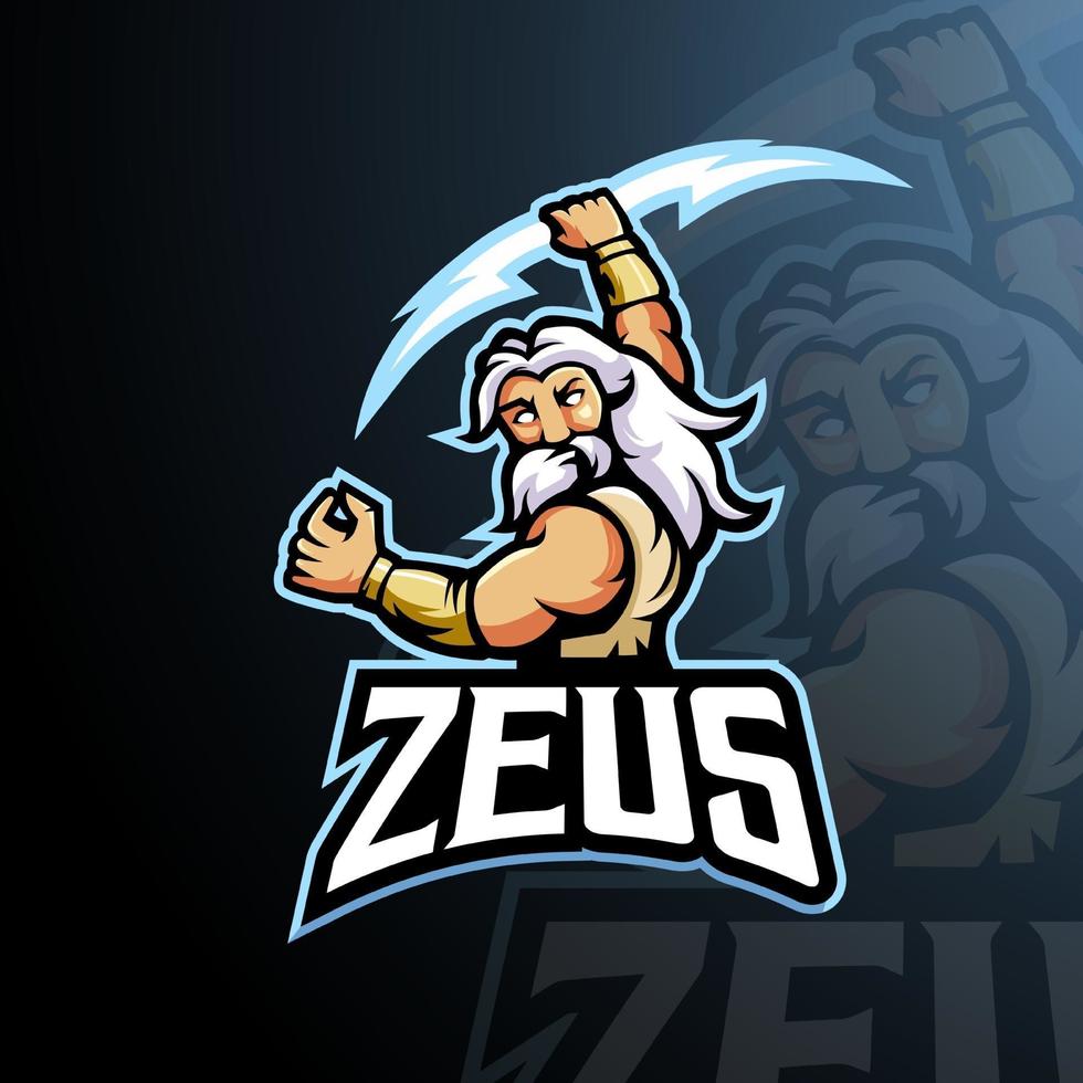 vector de diseño de logotipo de mascota zeus con ilustración moderna