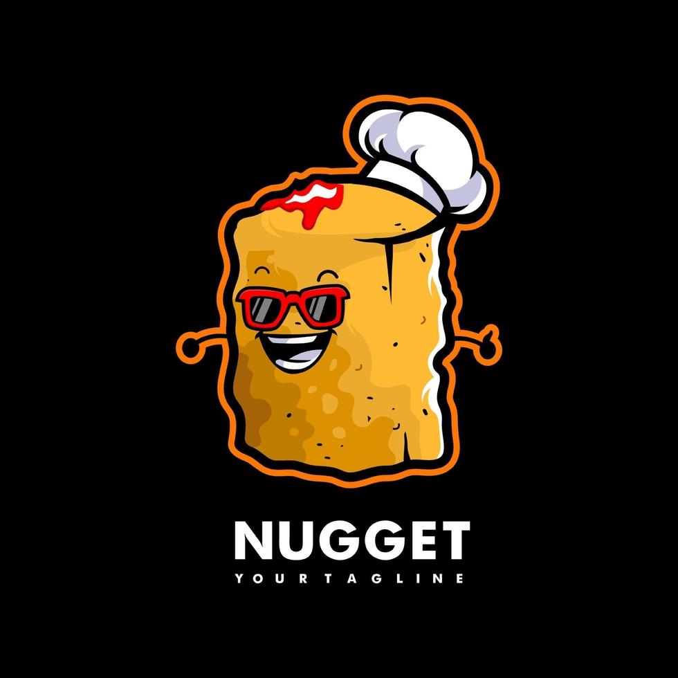 Nugget cartoon mascot logo design vector