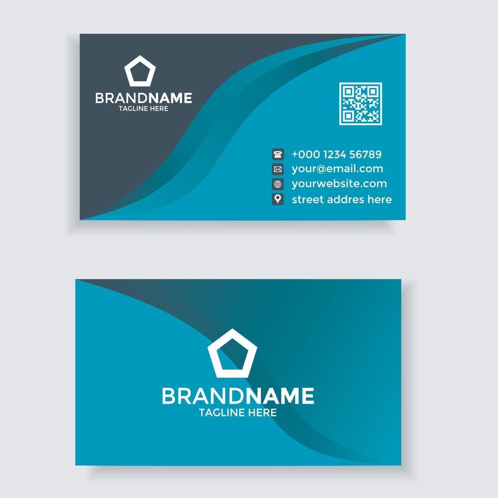 elegant business card. business card template. blue, dark and orange. vector