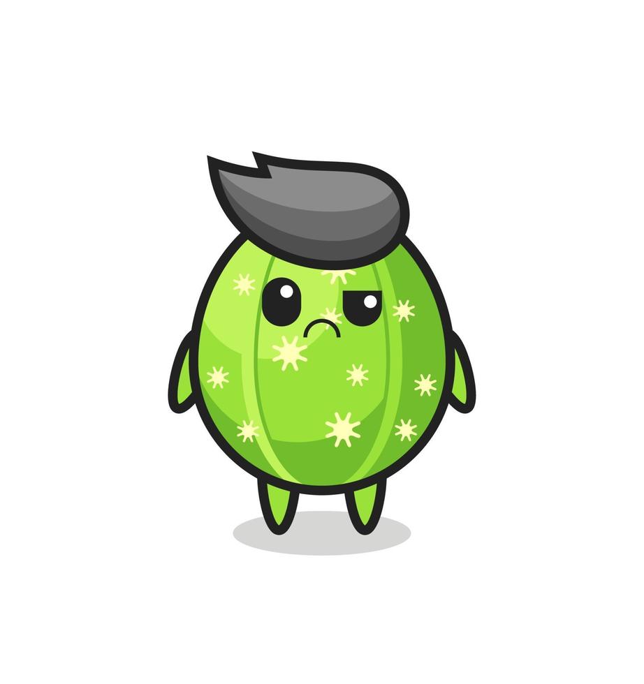 the mascot of the cactus with sceptical face vector