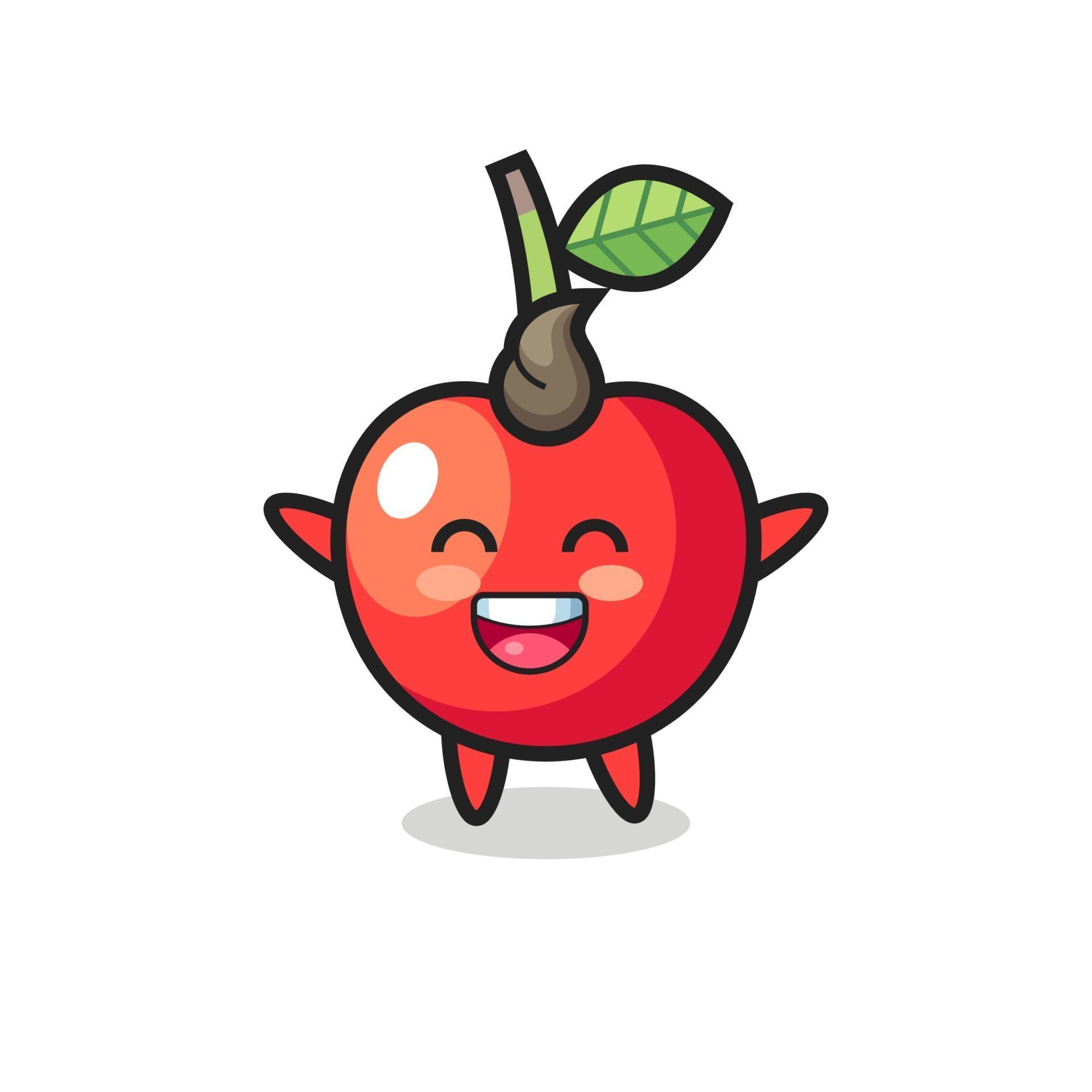 happy baby cherry cartoon character 3381700 Vector Art at Vecteezy