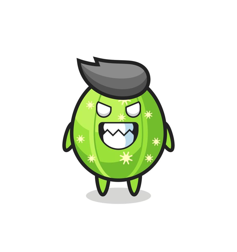 expresión malvada del personaje de mascota lindo cactus vector