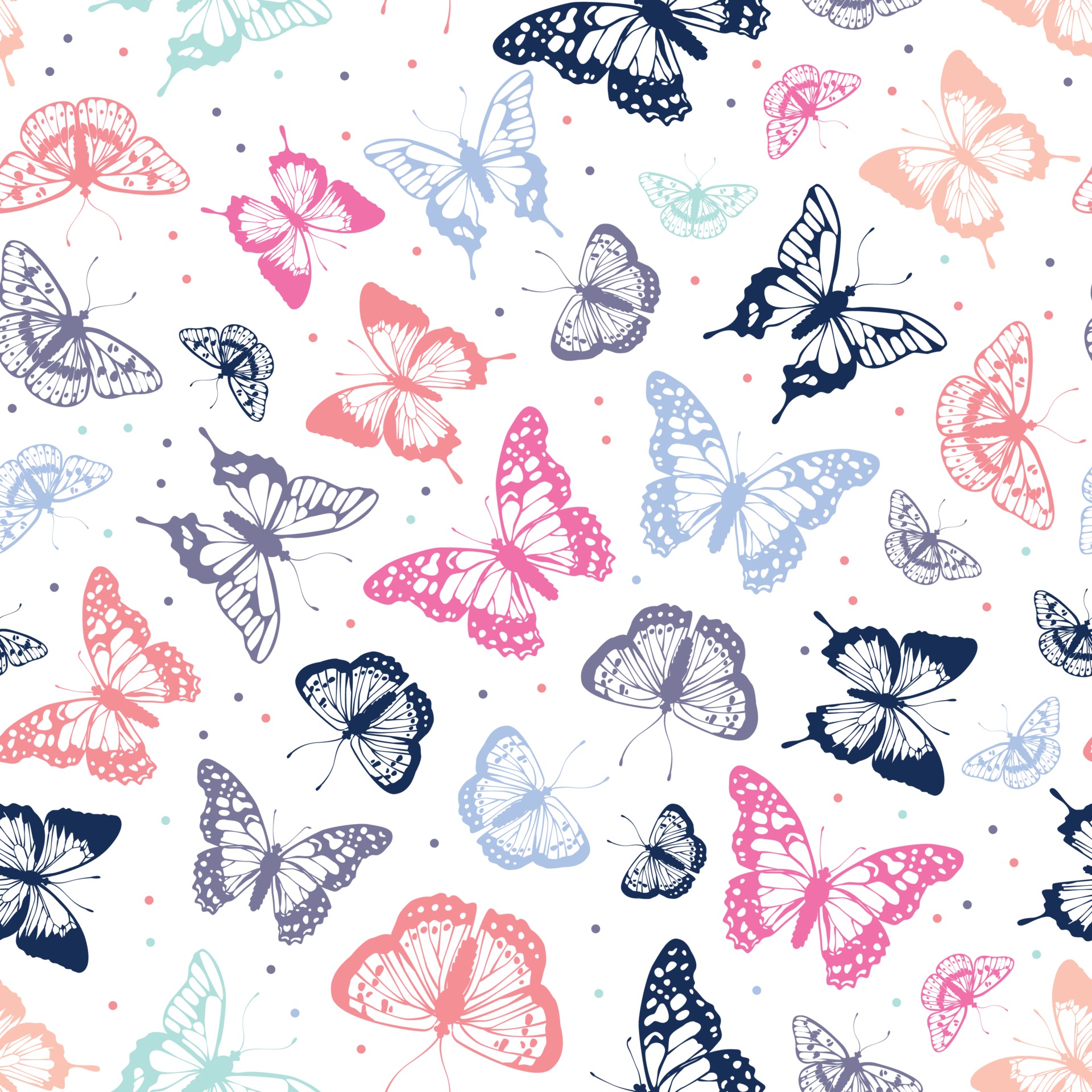Butterfly Seamless Pattern Vector Art, Icons, and Graphics for Free ...
