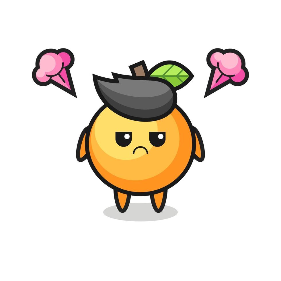 annoyed expression of the cute orange fruit cartoon character vector