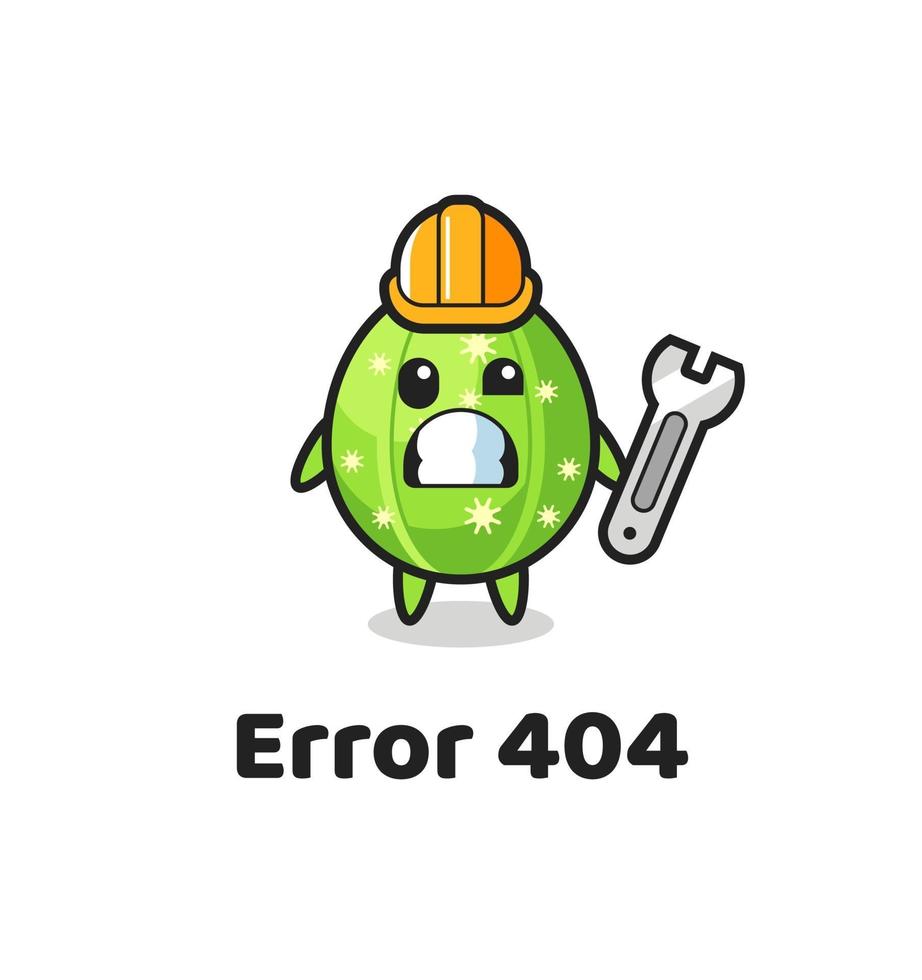 error 404 con la linda mascota de cactus vector