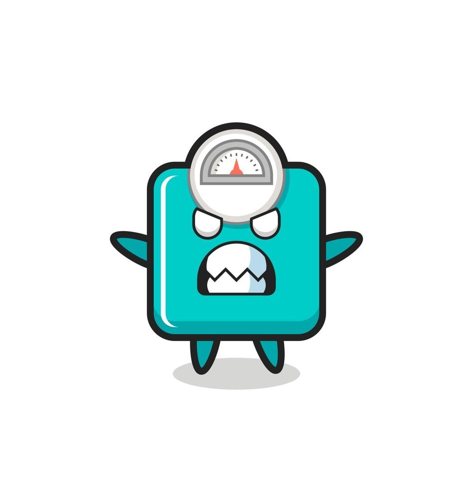 wrathful expression of the weight scale mascot character vector