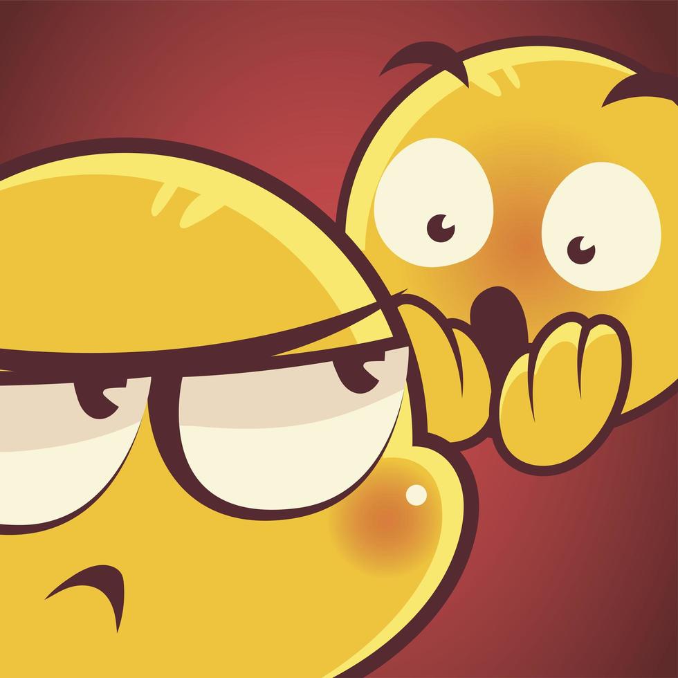 emoji faces expression sad mood surprise characters vector