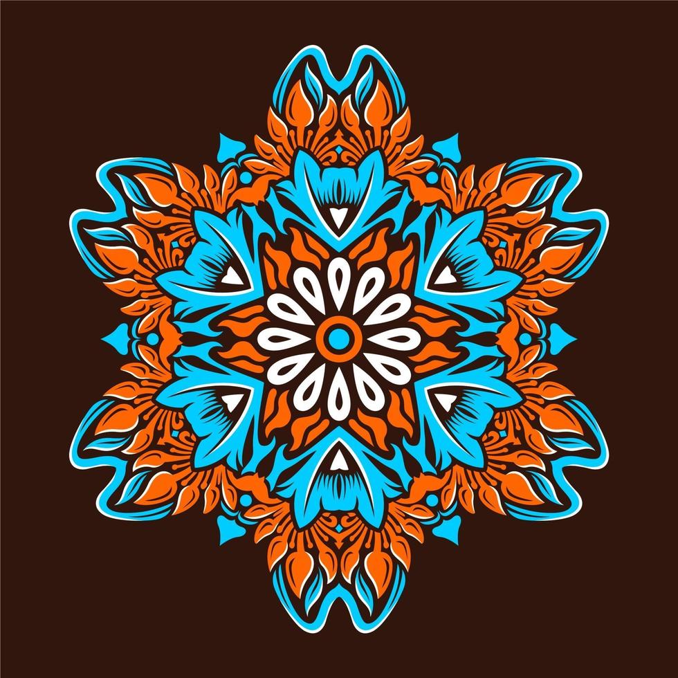 diseño moderno del vector del arte de la mandala con una hermosa mezcla de colores