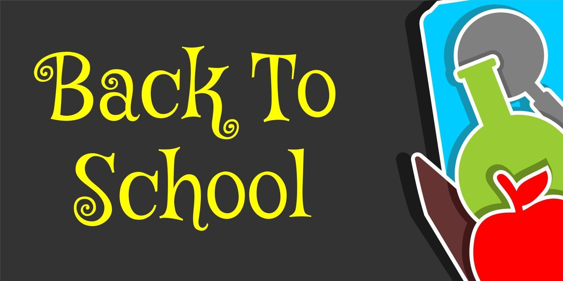 Back to school with school items and elements vector