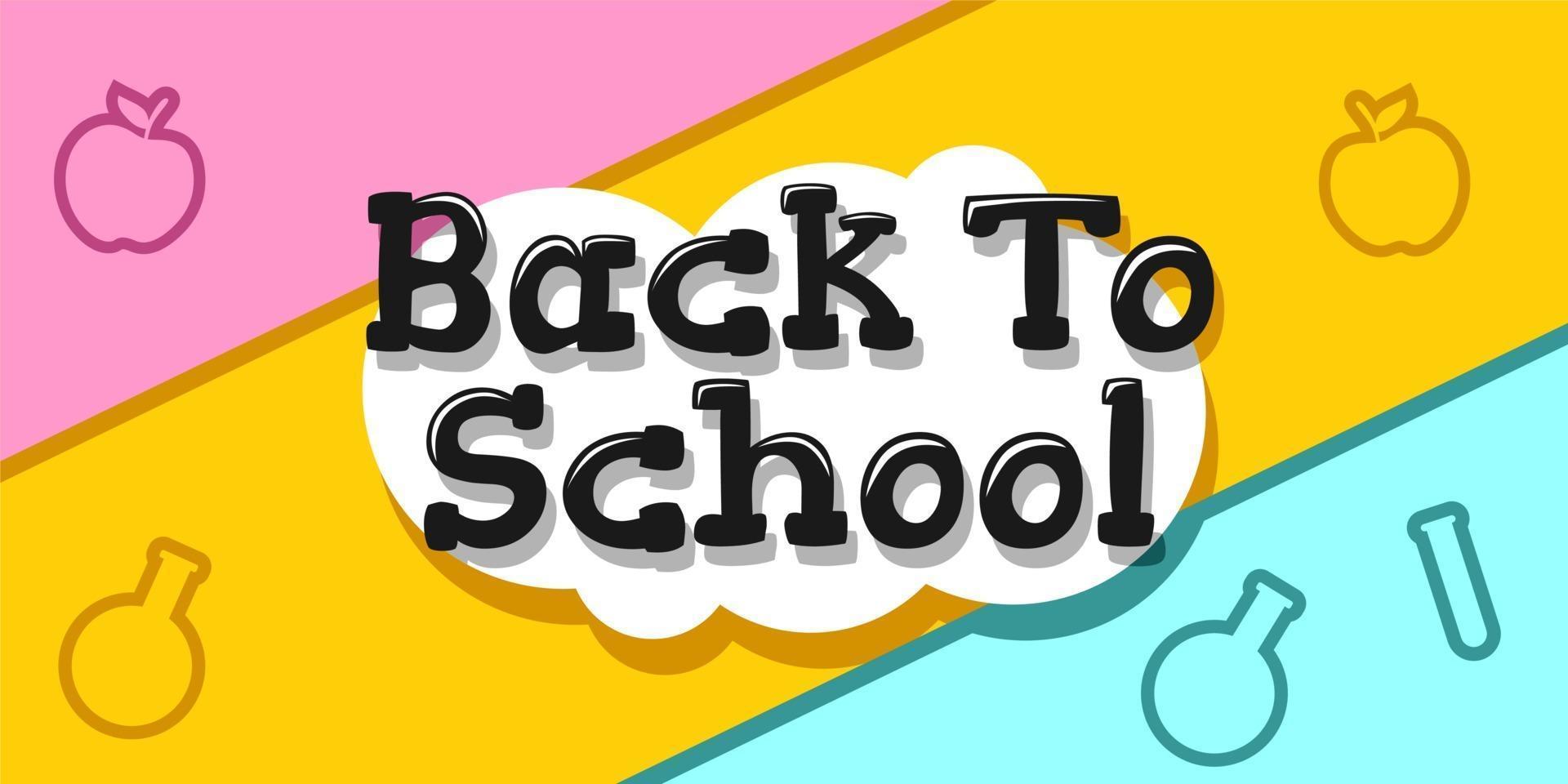 Back to school with school items and elements vector