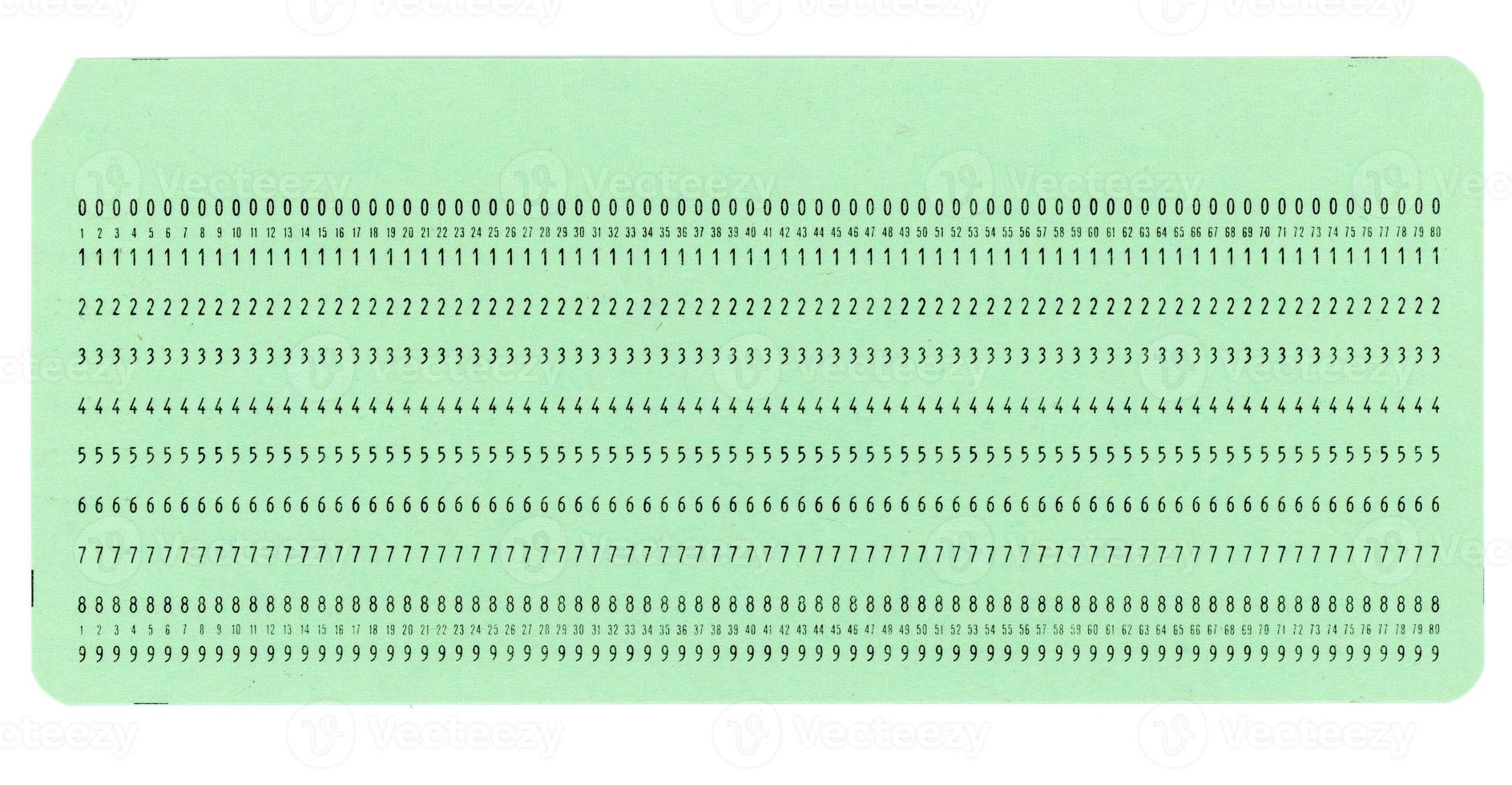 Punched card for programming photo